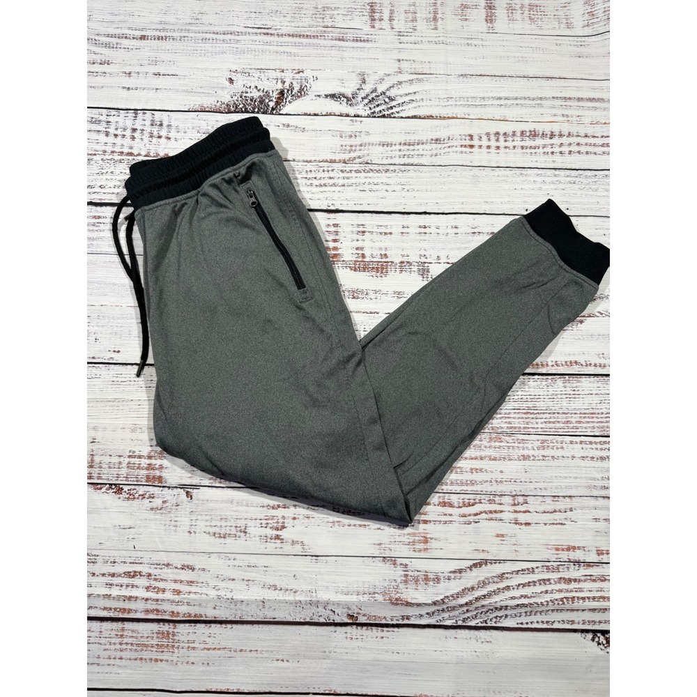 Under Armour Mens Loose Fit Joggers Gray Black Zipper Pockets Size Large